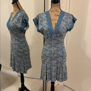 Free People Blue Floral Mini Dress